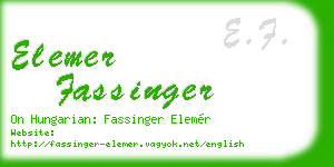elemer fassinger business card